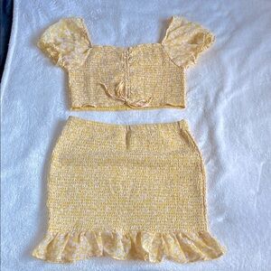 Yellow Floral Two-Piece Set